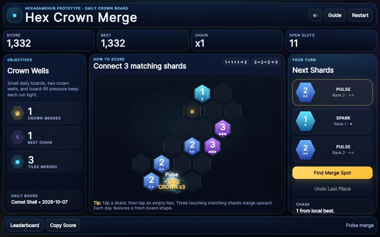 Hex Crown Merge — real gameplay preview