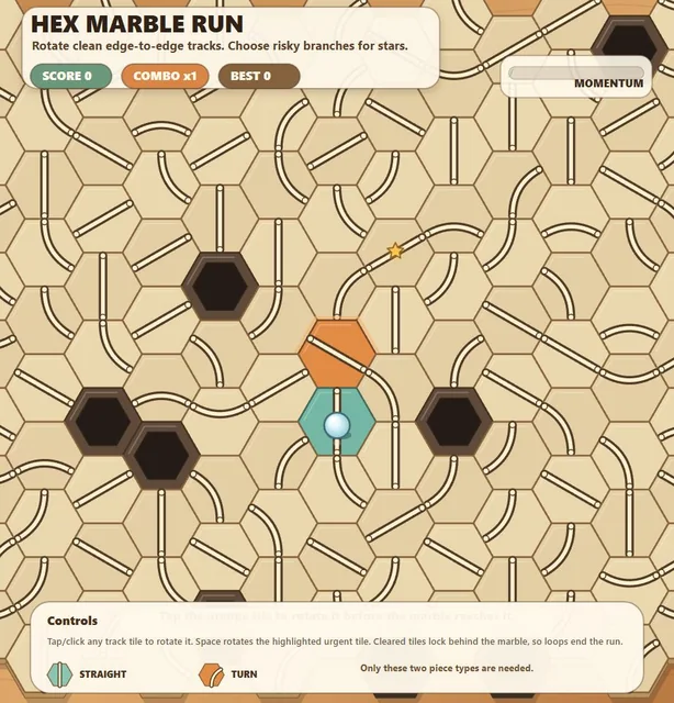 Hex Marble Run gameplay preview
