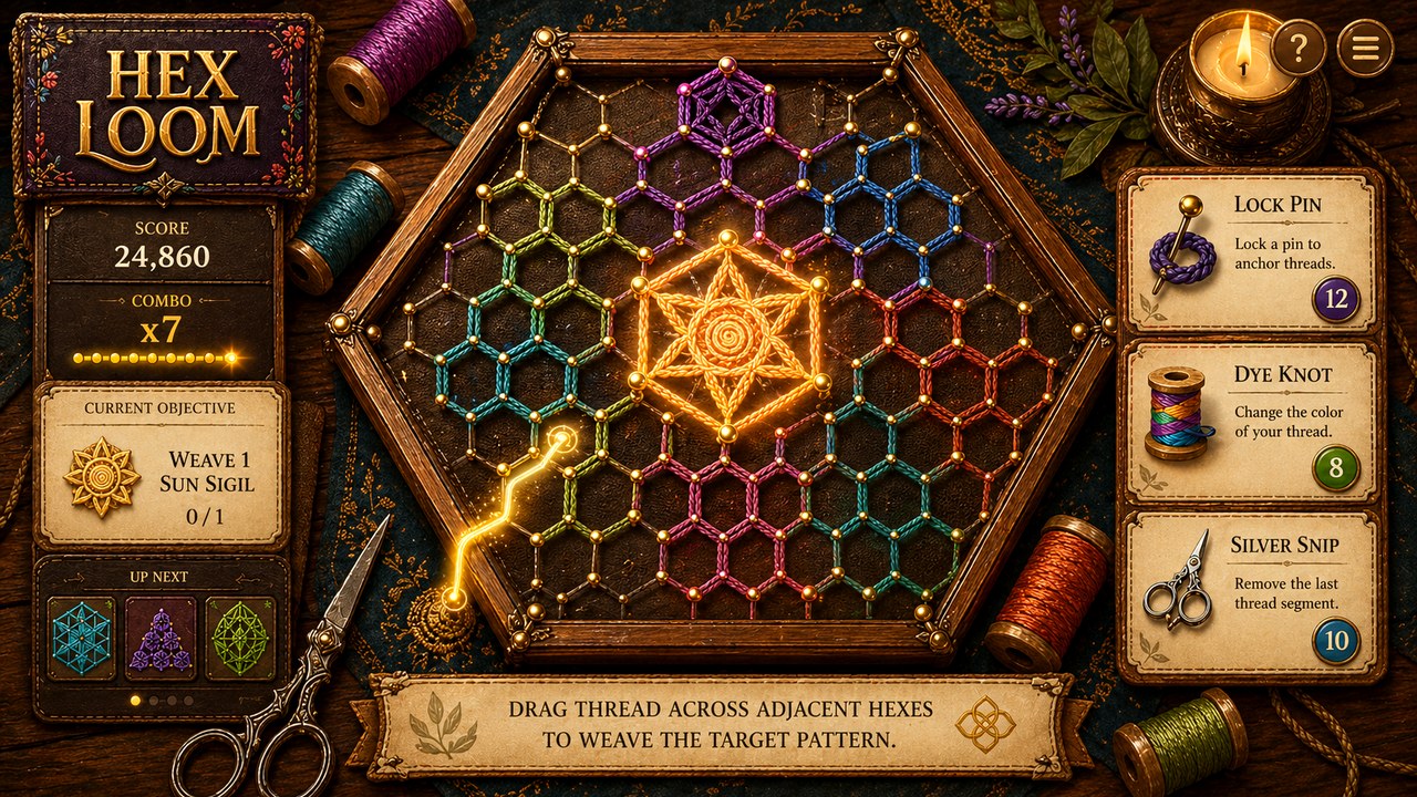 Hex Loom gameplay preview on HexaGameHub