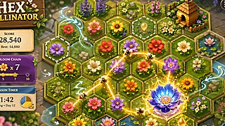 Hex Pollinator gameplay preview on HexaGameHub